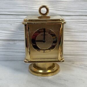 VINTAGE SEIKO QHG251G BRASS PHOTO THERMOMETER DESK TABLE CLOCK (DOESN'T WORK)